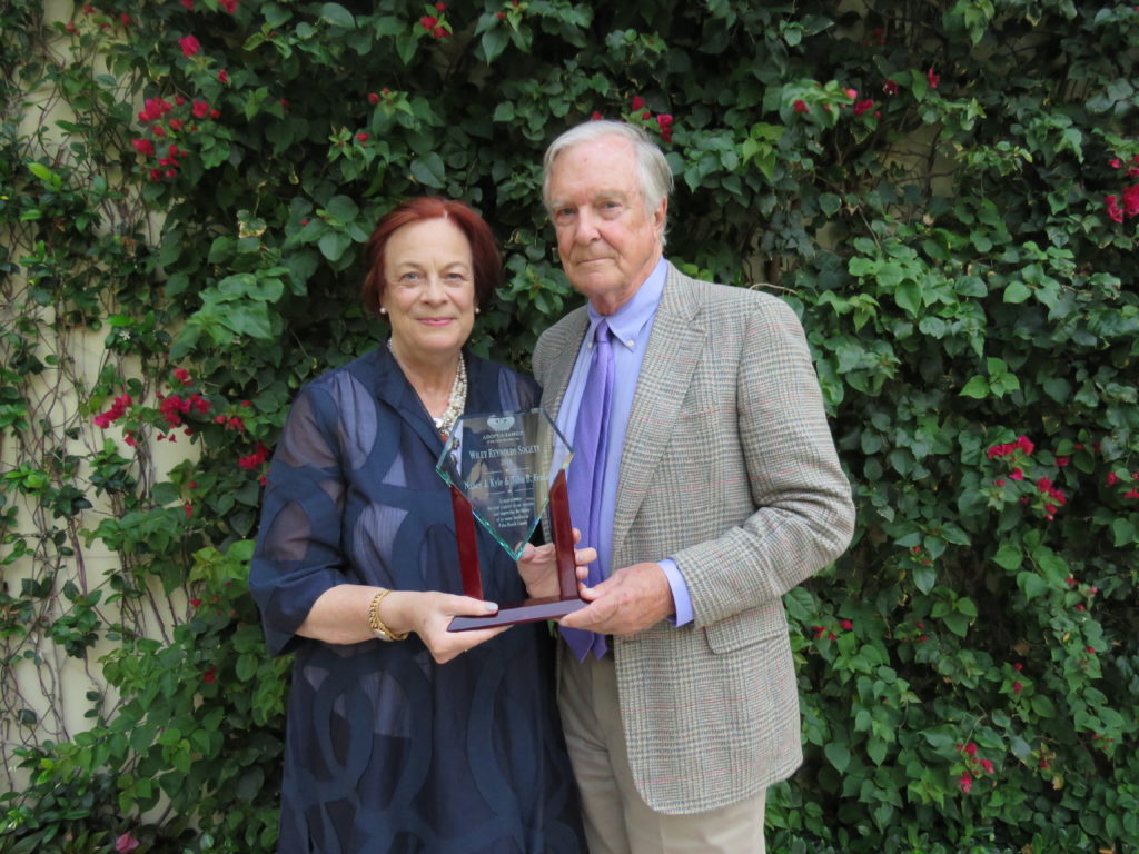 Nancy J. Kyle and John B. Fraser with their Wiley Reynolds Society Acknowledgement of Appreciation Award